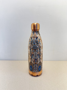Botella de Agua de Cobre Puro Impresa de Primera Calidad, 1100 ml, Diseño Bohemio Paisley, Botella Ayurvédica a Prueba de Fugas, para Gimnasio, Deportes, Bebidas Metálicas - Product Image 5