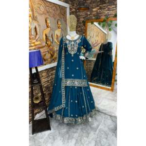 Designer Women's Party Wear <b>Top</b> Lehenga Set with Fancy Dupatta Elegant and Stylish - Product Image 3