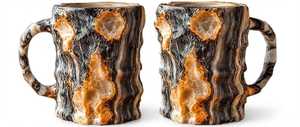 Mug à café en bois minéral coloré, style minimaliste, avec bouchon à vis, unisexe, cadeau de Noël, bois minéral naturel, vente en gros, nouveauté - Product Image 2