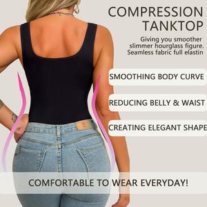 Fashion Women Seamless Tank <b>Top</b> square Neck Waist Trainer Bodysuit Shaper wear <b>Tops</b> for Woman Shaper Vest Women Slimming - Product Image 2