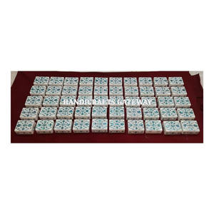 Caja de mármol con incrustaciones de fregona hecha a mano tradicional de tamaño más pequeño, mármol amarillo claro pulido hecho a mano para cajas de joyería - Product Image 2