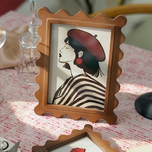 Luxury Handmade <b>Wooden</b> Lacquer Photo <b>Frame</b> with Elegant Wavy Edge Decorative <b>Picture</b> <b>Frame</b> for Modern Home Office Decore - Product Image 1