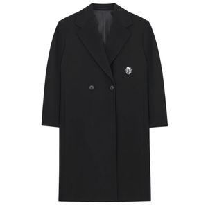 Manteau long pour homme, double boutonnage, formel, noir, classique, vêtement d'hiver, élégant - Product Image 1