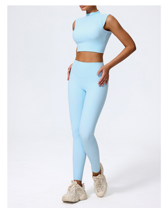 Conjuntos de Ropa Deportiva de Yoga para Mujer, Talla XXL, Alta Calidad, Venta al Por Mayor, Spandex, Sin Mangas, Shorts, Absorbe la Humedad, Ajustado, DDP Supply - Product Image 3