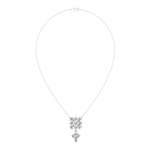 Collar con colgante de flores de diamantes naturales para mujer, chapado en oro de 14K/18K con diamantes de corte Marquesa de pera, colgantes finos - Product Image 5