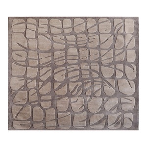 Alfombra Premium de Lana de Nueva Zelanda, Diseño Abstracto Marrón, Alta Densidad, Hecha a Mano, Antideslizante/Antimanchas, Apta para Mascotas - Product Image 1