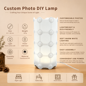 โคมไฟตั้งโต๊ะ PP แบบกำหนดเอง DIY เป็นมิตรกับสิ่งแวดล้อม โคมไฟพิมพ์ลายภาพสัตว์เลี้ยง การ์ตูน ศิลปะ โคมไฟ LED น้ำหนักเบา ของขวัญสุดพิเศษ - Product Image 2