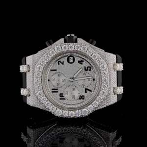 Reloj de Alta Calidad con Diamantes Moissanite DEF Cultivados en Laboratorio, Estilo Hip Hop, para Negocios, 40mm, Movimiento de Cuarzo, Aleación, Incoloro - Product Image 5