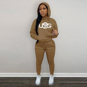 Conjunto Deportivo Informal de Dos Piezas para Gimnasio, Sudadera con Capucha y Pantalones Deportivos, Conjuntos de Chándal Personalizados para Mujer - Product Image 3