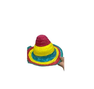 Mini meksika şapka Headband Sombrero şapka kafa Fiesta parti aksesuarları ile/DIY hasır şapka dekorasyon