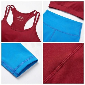 Ensemble de yoga 2 pièces, couleur unie, haut court à bretelles spaghetti, leggings taille haute longueur intégrale, sans couture, respirant, vêtements de sport pour femmes - Product Image 4
