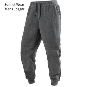Pantalon de survêtement décontracté pour homme à séchage rapide, motif croisé, 100 % coton, teint en pièce, taille élastique, poches - Product Image 5