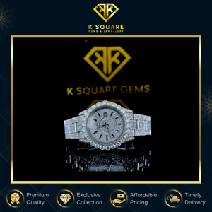 Reloj de Lujo con Cristal de Zafiro, Resistente al Agua 3 Metros, Unisex, Caja de Aleación de Acero Inoxidable, Cuarzo Automático, Correa con Diamantes Moissanite - Product Image 6