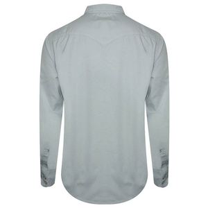 Camisa de Mezclilla para Hombre, Teñido Degradado, Manga Larga, Bolsillos en el Pecho, Cuello Clásico, Corte Regular, 100% Algodón, Color Sólido Informal - Product Image 5