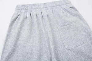 Pantalon de survêtement gris évasé pour homme, 100 % coton toile, taille haute élastique, motif sérigraphié, léger, idéal pour l'été - Product Image 5