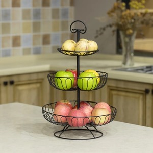 Round 3 Tier Multi Storage <b>Basket</b> <b>Stand</b> For Kitchen Fruit <b>Vegetable</b> Organizer And Home Storage Solution Handcrafted From India - Product Image 4