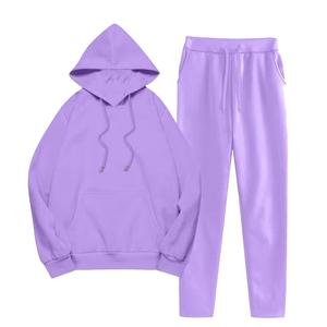 Nuevo Conjunto Deportivo para Mujer, Chándal Personalizado, 100% Algodón, Felpa Gruesa, 2 Piezas, Ropa Deportiva al por Mayor - Product Image 1