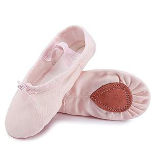 Chaussons de danse de ballet unisexes en toile souple à semelle fendue, ballerines de gymnastique pour filles, roses, légères et confortables - Product Image 2