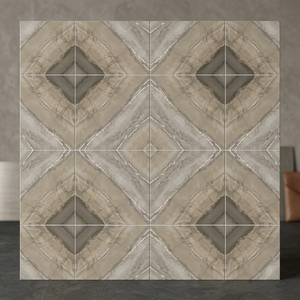 Carreaux de sol en porcelaine polie haute brillance 600x600mm, design marbre numérique, style Indian Book Match - Product Image 4