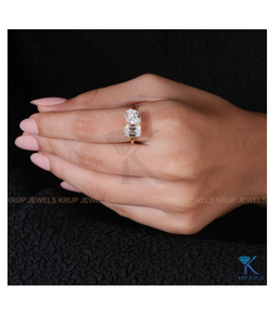 Anillo de Compromiso de Diamantes de Alta Calidad con Corte Pera y Esmeralda, Anillo de Boda de Oro Sólido para Mujer, Joyería Fina - Product Image 6