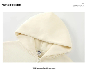 เสื้อฮู้ดซิปผู้ชายแบบหนาบุขนแกะ สั่งทำพร้อมโลโก้ขายส่ง - Product Image 2