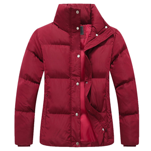 <b>Women's</b> <b>Navy</b> Blue Quilted Puffer Jacket Stand Collar Zip Up <b>Winter</b> <b>Coat</b> Thick Windproof Long Sleeve - Product Image 5