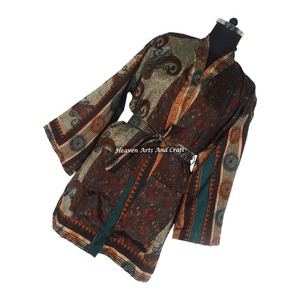 KS012 Beachwear Vintage Sari Kimono Short Manufacturer Of Beachwear Vintage Sari Kimono Short <b>Cardigan</b> Vintage Sari Kimono Short - Product Image 2