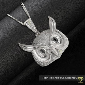 Luxury Bird Face Pendant In 925 Sterling Silver With VVS Moissanite Diamond Hip Hop Jewelry - Product Image 6