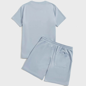 Latest Design Men's Summer <b>Set</b> Cotton Spandex Men Short & T Shirt <b>Set</b> Wholesale High Street Style Plus Size Men's <b>Twin</b> <b>Set</b> - Product Image 5