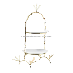 แท่นวางเค้กโลหะแวววาวดีไซน์ใหม่มีสไตล์หรูหราทันสมัยแท่นวางเค้กแนวโมเดิร์น - Product Image 4