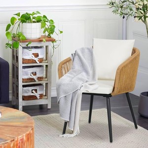 Ensemble de jardin en rotin pour l'extérieur, chaise 2 places avec table basse ronde, design contemporain, meubles de patio résistants aux intempéries - Product Image 5