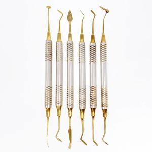 Kit de 6 Instrumentos Ergonómicos para Rellenos Dentales de Composite, Recubiertos en Oro, Herramientas Restauradoras de Acero Inoxidable, Opción de Personalización Completa - Product Image 6