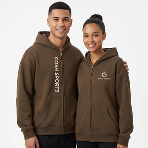 เสื้อฮู้ดซิปขายส่ง คุณภาพสูง พรีเมียม ผ้าฟลีซ สกรีนแบรนด์ได้ รับผลิตแบรนด์ส่วนตัว เสื้อฮู้ดโอเวอร์ไซส์สำหรับทุกเพศ ผู้ผลิตเสื้อฮู้ด - Product Image 1