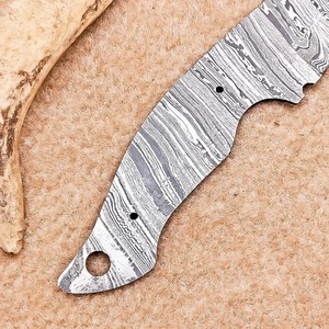 Kit de couteau de chasse et de bushcraft DIY en acier Damas Nordic Forge, lame vierge EDC à pointe tombante, forgé, à lame pleine, OEM - Product Image 6