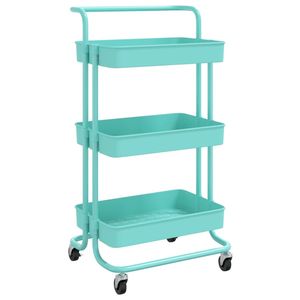 Carrito de Cocina Turquesa de 3 Niveles, 16.5"x13.8"x33.5", Hierro y ABS, Islas y Carritos de Cocina - Product Image 2