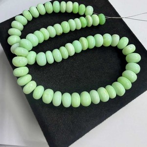 Perles rondes lisses Paloma Green 10x12 mm 8 pouces, fabrication de bijoux naturels, collier, Jaipurgemshouse, certifié CMA Rajasthan - Product Image 2