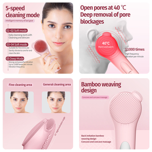 Escova de Limpeza Facial Incrível IPX7 à Prova d'Água, Esfoliante Facial de Silicone Macio, Massageador Facial Clareador de Poros - Product Image 5