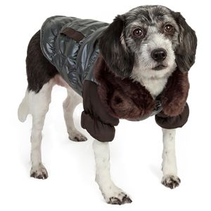 Ultra Fur Track <b>Collared</b> Metallic <b>Pet</b> Jacket Premium <b>Pet</b> Clothes - Product Image 2