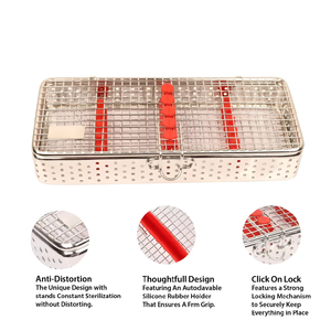 Boîte de Stérilisation à Mailles Fines en Acier Inoxydable Premium, Autoclavable, pour Instruments Chirurgicaux et Médicaux, Certifiée CE ISO, Organisateur de Instruments - Product Image 1