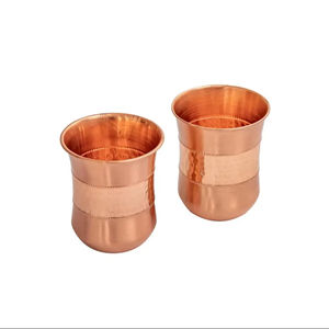 Ensemble de tasses et verres en cuivre de haute qualité, vaisselle en cuivre pur, idéal pour l'eau, le thé, le café, la bière, la table à manger et le service des invités - Product Image 1