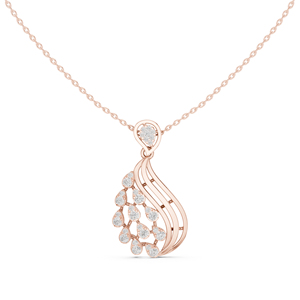 จี้เพชรทรงหยดน้ำทองคำขาว 14K พร้อมสร้อยคอหรูหราสำหรับผู้หญิง งานแต่งงาน งานครบรอบ งานเลี้ยง  ประดับเพชรใหม่ - Product Image 4