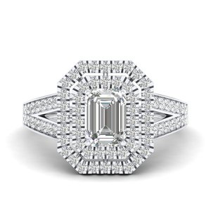 Anillo de compromiso REYES con halo de moissanita de 1.62 quilates con corte esmeralda en plata de ley 925 para mujer, joyería fina, precio al por mayor - Product Image 5