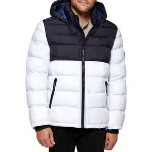 Chaqueta de Invierno para Hombre con Capucha, Acolchada, con Bloques de Color, Rellena de Plumón, Resistente al Viento, con Cierre Frontal, Informal, Corte Regular - Product Image 3
