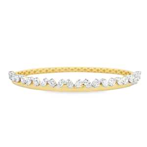 Wholesale Oval Lab Grown Diamond Bangles 14K 18K Solid Gold Hinged <b>Cuff</b> Everyday Wear Solitaire Stacking <b>Bracelets</b> Factory Price - Product Image 3