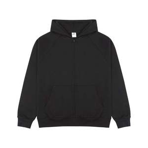 High Quality <b>Polyester</b> Cotton Blend Full Zip Up <b>Hoodie</b> Men Blank Oversized Streetwear Fleece Hooded Sweatshirt Plain - Product Image 2
