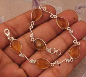 Pulsera de Cuarzo Citrino Natural, Plata de Ley 925, Joyería de Piedras Preciosas Talladas a Mano, Pulsera de Cristal Amarillo, Regalo para Mujer - Product Image 4