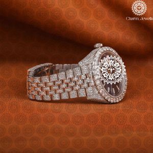 Charm_Jewells Luxury Women Stainless Steel <b>Watch</b> Tonneau Case 38mm Analog Quartz Sapphire Crystal <b>Diamond</b> Bracelet Fashion - Product Image 2