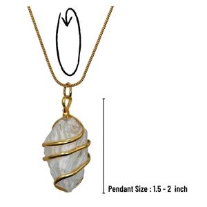 Pendentif en scolecite quartz brut enveloppé à la main - Bijoux en pierre précieuse de qualité supérieure Feng Shui en provenance d'Inde - Product Image 2