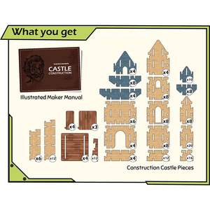 Ensemble de construction de château moderne avec blocs en pierre, tours, murs et accessoires pour la construction créative et le jeu imaginatif - Product Image 1