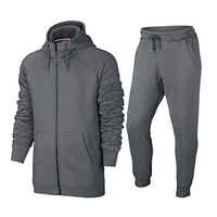 Ensemble de survêtement pour homme gris, bleu marine, rouge, col montant, fermeture éclair intégrale, décontracté, pantalon de jogging, vêtements d'hiver, 100 % coton, streetwear, respirant, tricoté, séchage rapide